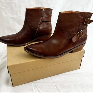 NIB Lucky Brand Caelyn Leather Ankle Boots 8.5